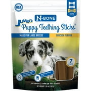 N-Bone Jumbo Puppy Teething Sticks, Dried Chew Sticks for Puppy Dogs, Chicken Flavor, 7 count, 7.28 oz, for Medium and Large Dogs, Natural & Safe Alternative to Plastic Chew Toys, Made in USA