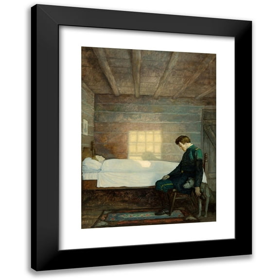 N. C. Wyeth 11x14 Black Modern Framed Museum Art Print Titled - He Sat There Until the Sun Went Down, the Little Shepherd of Kingdom Come (1931)