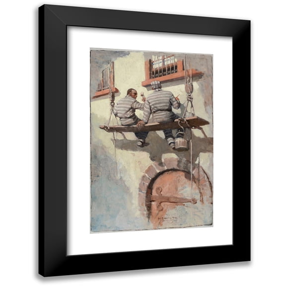N. C. Wyeth 11x14 Black Modern Framed Museum Art Print Titled - He Talked with His Eyes (1908)