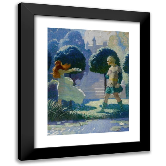 N. C. Wyeth 11x14 Black Modern Framed Museum Art Print Titled - Ogier and Morgana (1924)