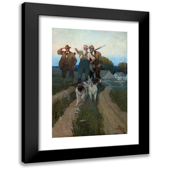 N. C. Wyeth 11x14 Black Modern Framed Museum Art Print Titled - Over Yonder (1909)