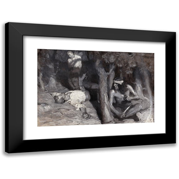 N. C. Wyeth 14x11 Black Modern Framed Museum Art Print Titled - ‘I Thank Him for the Knowledge That- I Shall Not Tell!!And, Perhaps,I Shall Not Wholly DiePerhaps’ (1910)