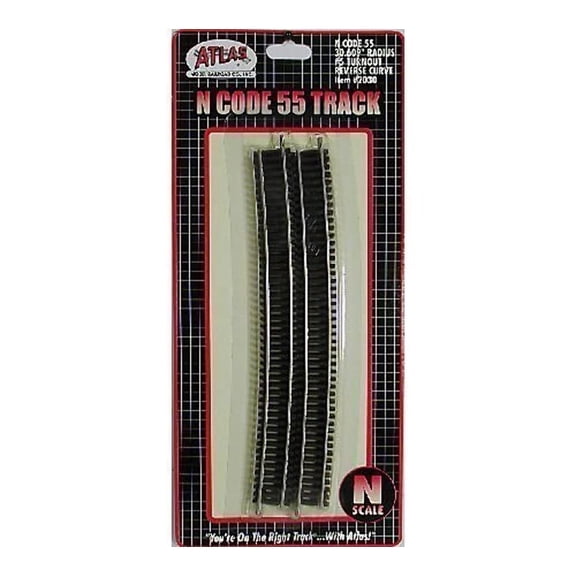 N Code 55 Nickel Silver 30.609" Radius Full Section Track (6) Atlas Trains
