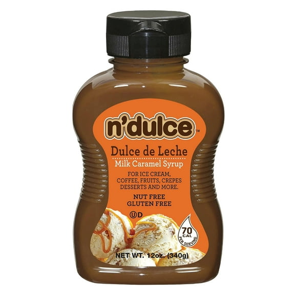 NDULCE Dulce De Leche OKA4Syrup | Caramel Creams | Syrups For Coffee Drinks | Light Texture and Rich Flavor | Gluten-free | Nut-free | Pourable Syrup For Beverages, Desserts & Pastries -12 oz