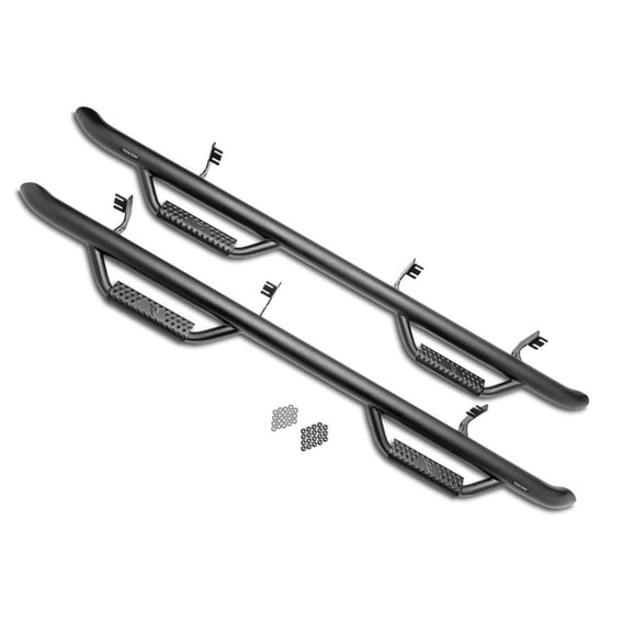 N-Fab Cab Length Textured Black Nerf Steps Fit 2007-2013 Chevrolet Silverado/GMC Sierra 1500, 2007-2010 2500/3500 Ext Cab
