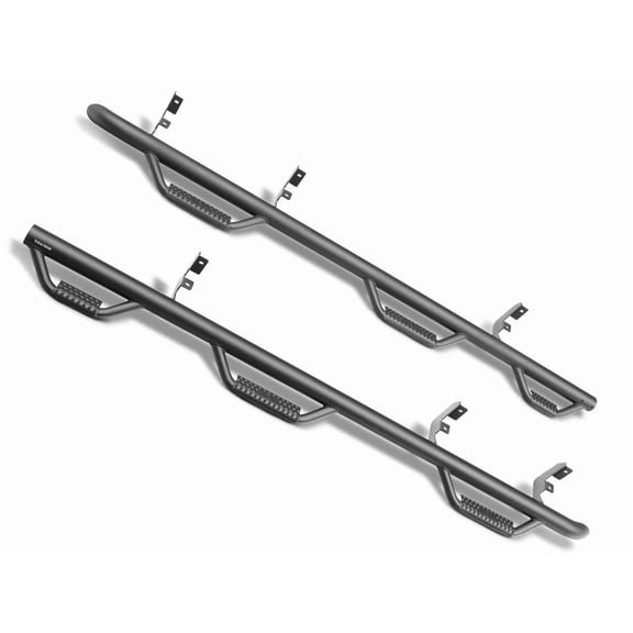 N-Fab Wheel-To-Wheel Textured Black Nerf Steps w/Bed Access Fit 19-24 Silverado/Sierra 1500, 2020-2021 2500 3500 (Next Gen) Regular Cab 8' Bed