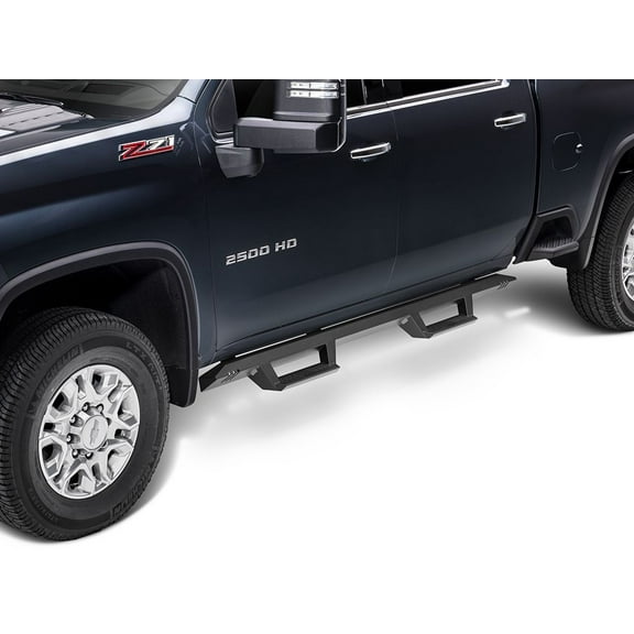 N-Fab by RealTruck EpYx Steps|Cab Length, Steel, Textured Black Compatible with 2019-2024 Chevrolet Silverado/GMC Sierra 1500, 2020-2021 2500/3500 Crew Cab All Beds, Gas / Diesel