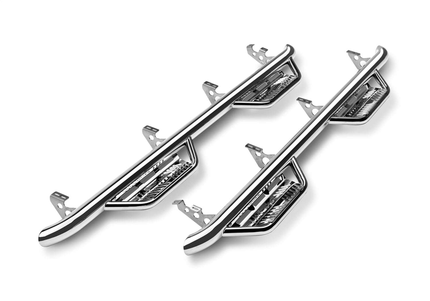 N-Fab HPF0989CC-SS Podium Step - Polished Stainless Steel 3" Tube Cab Length Steps For 09-14 Ford F-150 & Raptor