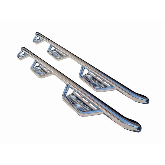 N-Fab by RealTruck Podium SS Steps for RAM | Wheel-to-Wheel, Stainless Steel, Polished Fits 2015.5-2018 RAM 1500 Classic Model, 2020-21 RAM 2500/3500 Crew Cab 6.4' Standard Bed, SRW Gas