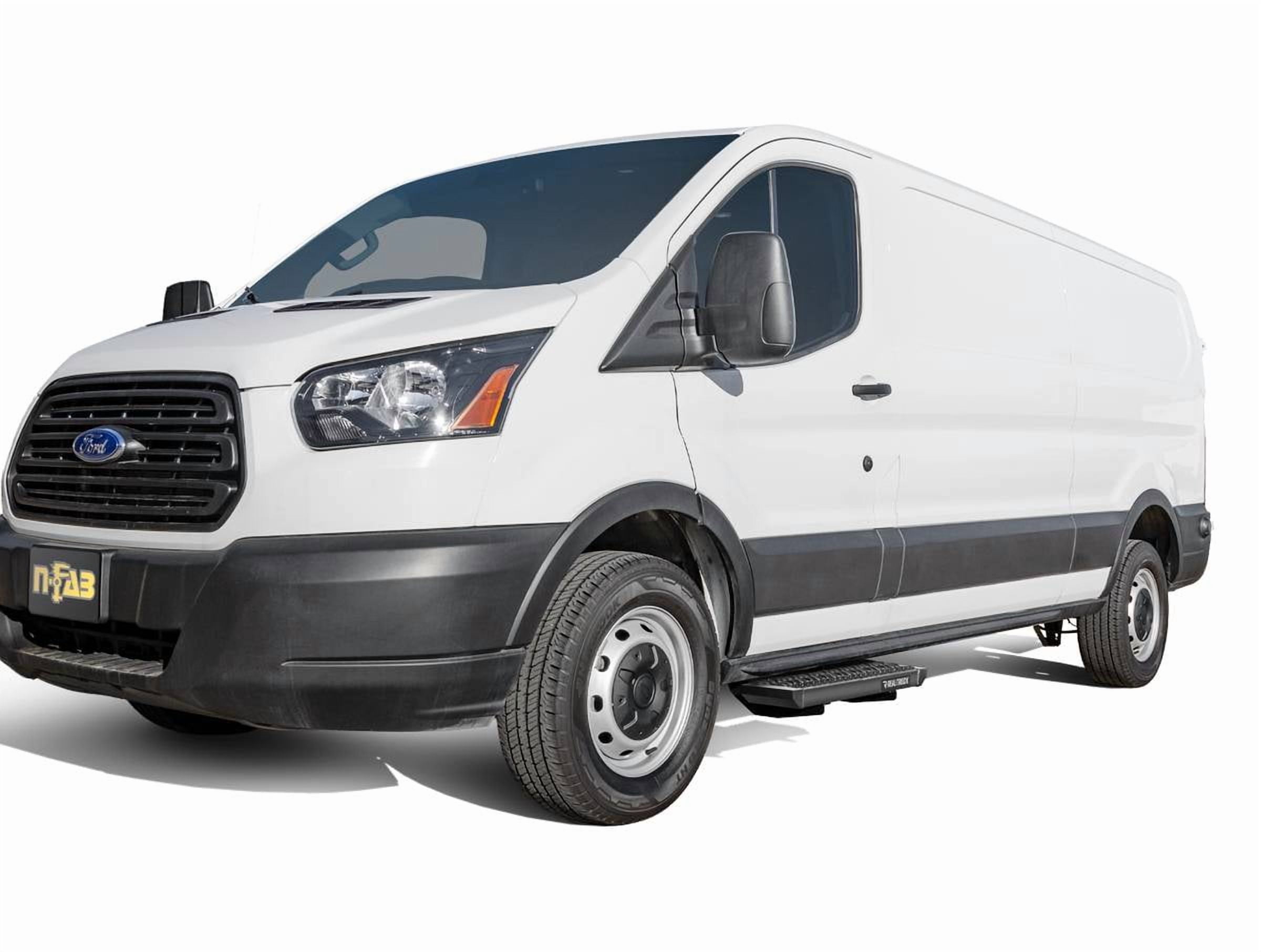 N-Fab Cab Length Textured Black Growler Steps Fit 19-24 Ford Transit Van 3 Door Van