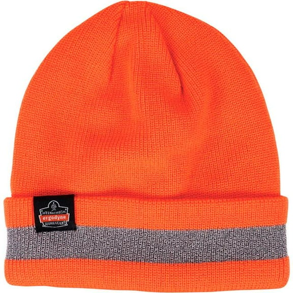 N-Ferno 6803 Reflective Rib Knit Winter Hat, One Size Fits Most, Orange, Ships in 1-3 Business Days