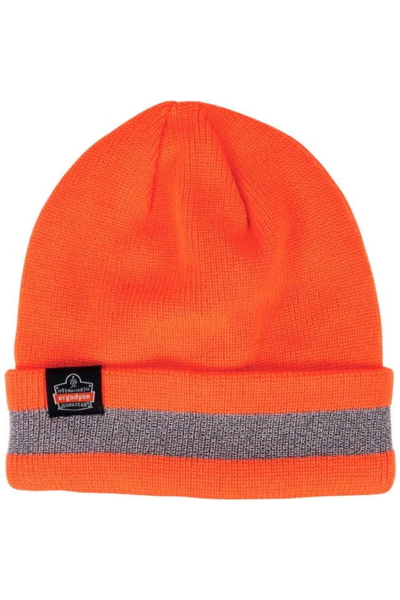N-Ferno 6803 Reflective Rib Knit Winter Hat, One Size Fits Most, Orange, Ships in 1-3 Business Days