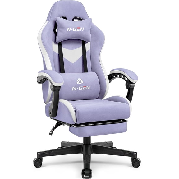 N-GEN GAMING Gaming Chair, Lumbar Support with Breathable Fabric, Purple
