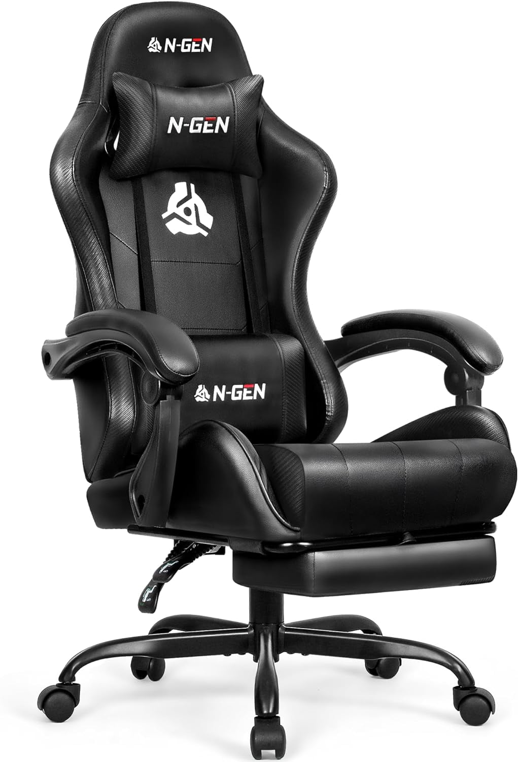 NEO CHAIR N gen Video Gaming Computer PU Chair with Footrest High Back Adjustable Ergonomic White Walmart Business Supplies