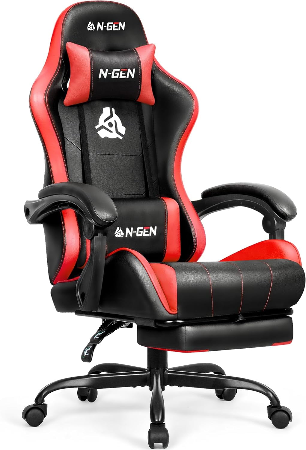 NEO CHAIR N gen Video Gaming Computer PU Chair with Footrest High Back Adjustable Ergonomic Black Walmart Business Supplies
