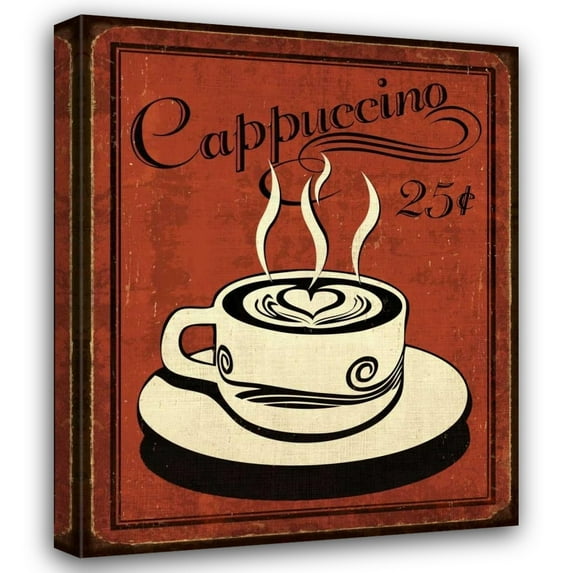 N Harbick 20x24 Gallery Wrapped Canvas Wall Art Titled - Retro Coffee III