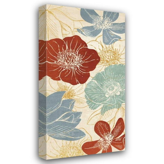 N Harbick 22x40 Gallery Wrapped Canvas Wall Art Titled - Vintage Flowers II