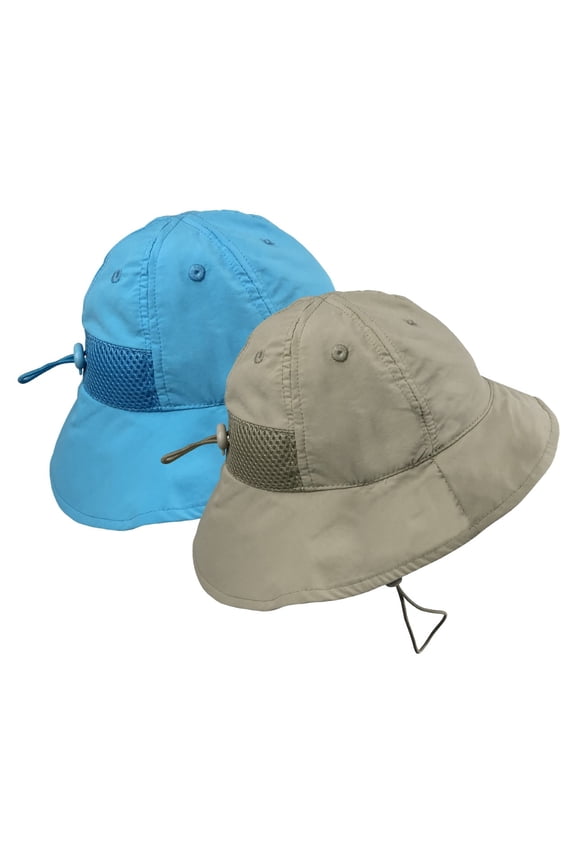 Baby Kids Sun Hats 2-Pack UPF 50+ UV Protection Boys Girls Adjustable Mesh Lined