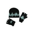 thumbnail image 1 of N'Ice Caps Big Kids Boys Girls Hat Glove Set - Cable Knit and Sherpa Lined - Winter Black, 1 of 2