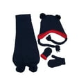 thumbnail image 1 of N'Ice Caps Boys Toddler Warm Fleece Lined Knit 3 Piece Hat Scarf Mitten Winter Set - Kids Navy, 1 of 1