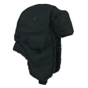 N'Ice Caps Boys Winter Black Trapper Hat Large Warm Ear Flaps - Kids Snow Male