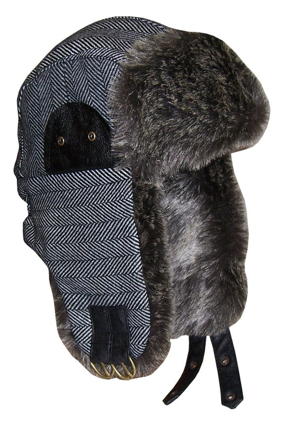 Boys Winter Snow Trapper Hat Faux Fur Lined - Little Kids Children Youth Ski