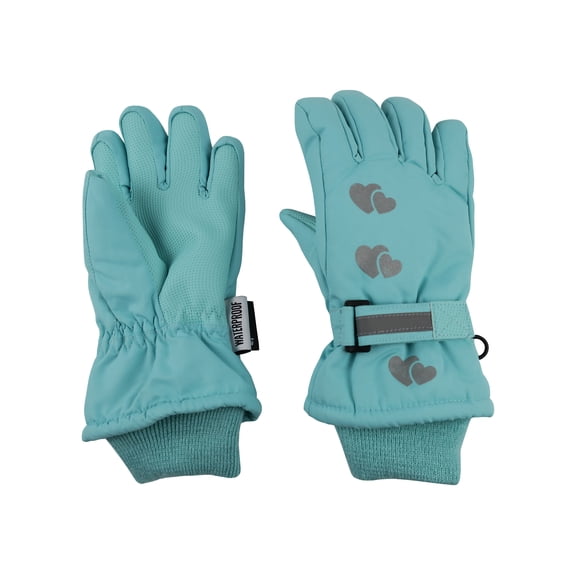 N'Ice Caps Girls Kids Thinsulate Waterproof Winter Flower Print Snow Ski Gloves - Mint