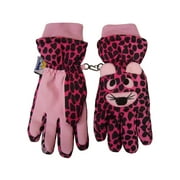 N'ICE CAPS Girls Waterproof Thinsulate Insulated Cute Tiger Ski Snow Winter Gloves - Kids Pink