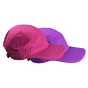 NIce Caps Kids 2-Pack SPF 50+ Ball Hats - UV Protection Adjustable Mesh Lined Girls Pink