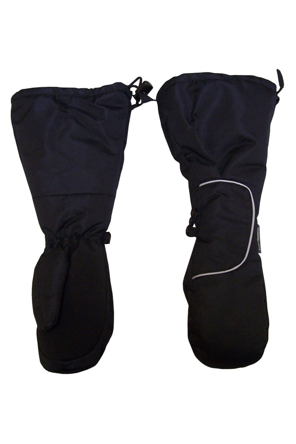 Kids Unisex Waterproof Elbow Length Mittens Thinsulate Snow Gloves, Black
