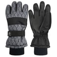 thumbnail image 1 of N'Ice Caps Kids Scroll Print Waterproof Thinsulate Ski Winter Snow Gloves - Boys Youth Black, 1 of 3