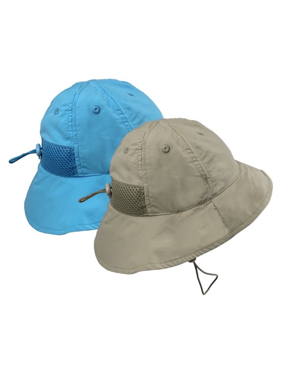 Kids Sun Hats 2-Pack UPF 50+ UV Protection Boys Girls Toddler Adjustable Mesh Lined