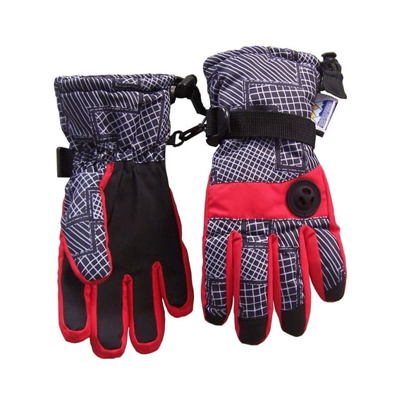 N'Ice Caps Kids Thinsulate Waterproof Insulated Ski Gloves | Boys Girls Winter Snow Red