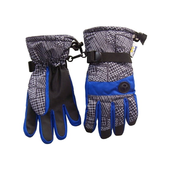 N'Ice Caps Kids Thinsulate Waterproof Insulated Ski Gloves | Boys Girls Winter Snow Blue