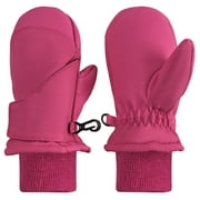 N'Ice Caps Kids Toddler Waterproof Thinsulate Mittens Winter Snow Insulated Easy-on Pink Female