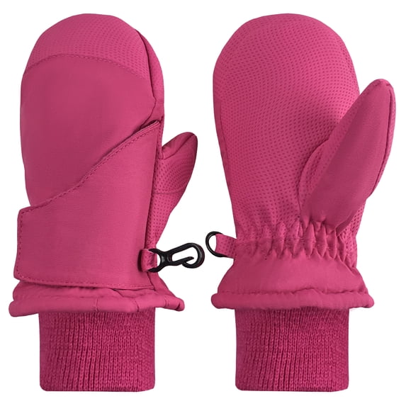 N'Ice Caps Kids Toddler Waterproof Thinsulate Mittens Winter Snow Insulated Easy-on Pink Female