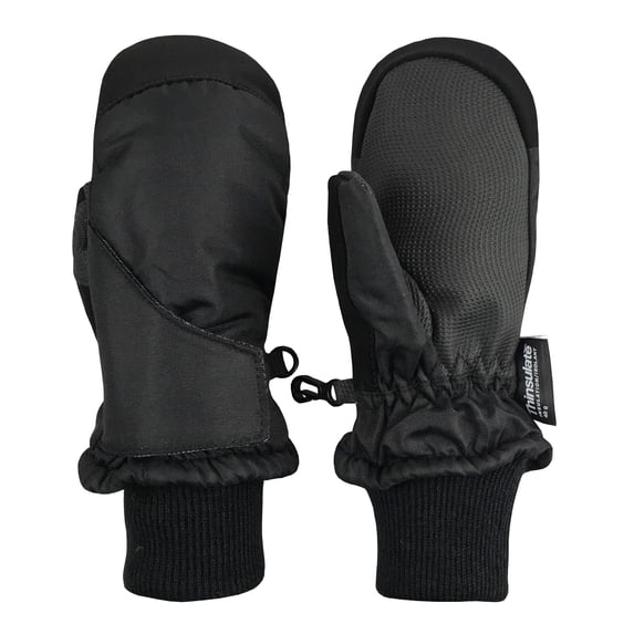 N'Ice Caps Kids Unisex Thinsulate Waterproof Winter Snow Mittens Insulated Toddler Male Black