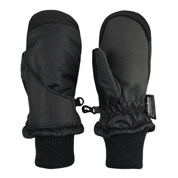 N'Ice Caps Kids Unisex Thinsulate Waterproof Winter Snow Mittens Insulated Toddler Male Black