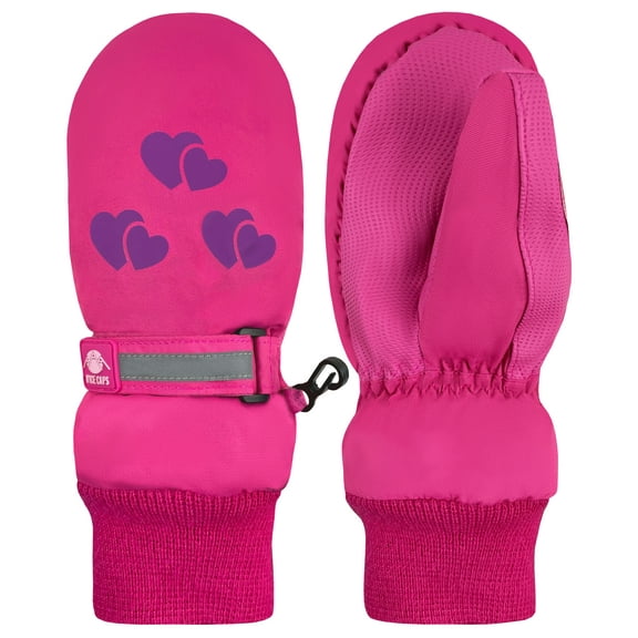 N'Ice Caps Kids Waterproof Thinsulate Mittens Reflector Winter Snow Gloves Boys Girls Toddler Pink