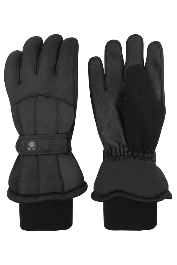 Kids Waterproof Thinsulate Snow Gloves Winter Warm Insulated Boys Girls Children Black