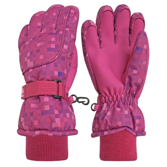 N'Ice Caps Kids Winter Thinsulate Waterproof Gloves Insulated Ski Snow Unisex Children Pink