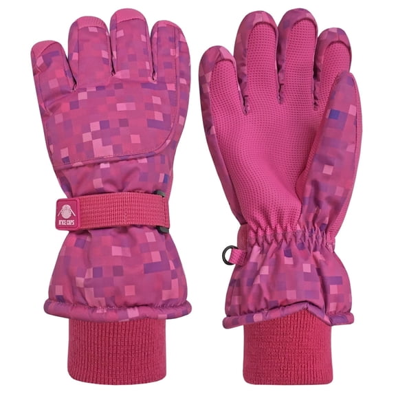 N'Ice Caps Kids Winter Thinsulate Waterproof Gloves Insulated Ski Snow Unisex Children Pink