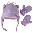 thumbnail image 1 of N'Ice Caps Little Girls Infants Sherpa Lined Hat Mitten Winter Set - Baby Toddler Kids Purple, 1 of 5