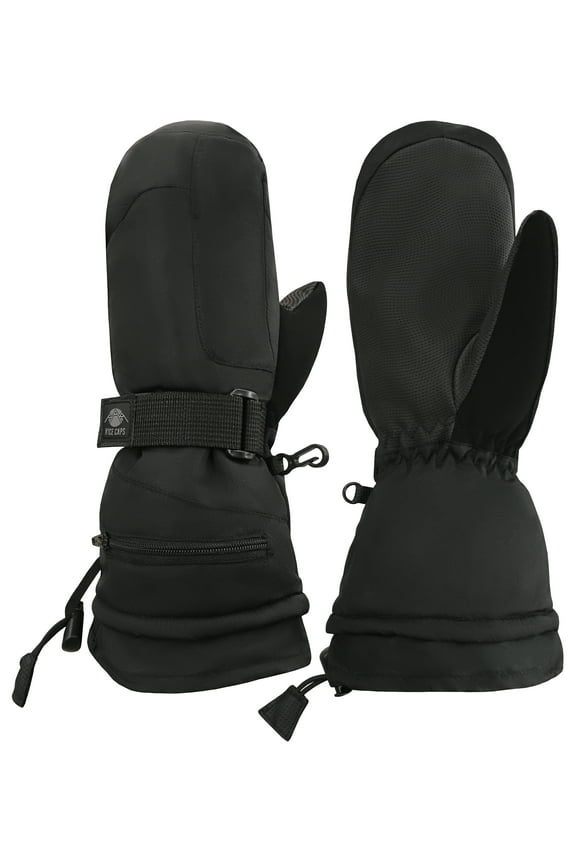 Men Women Waterproof Mittens 100 Gram Thinsulate Gloves Extreme Cold Snow Winter Black