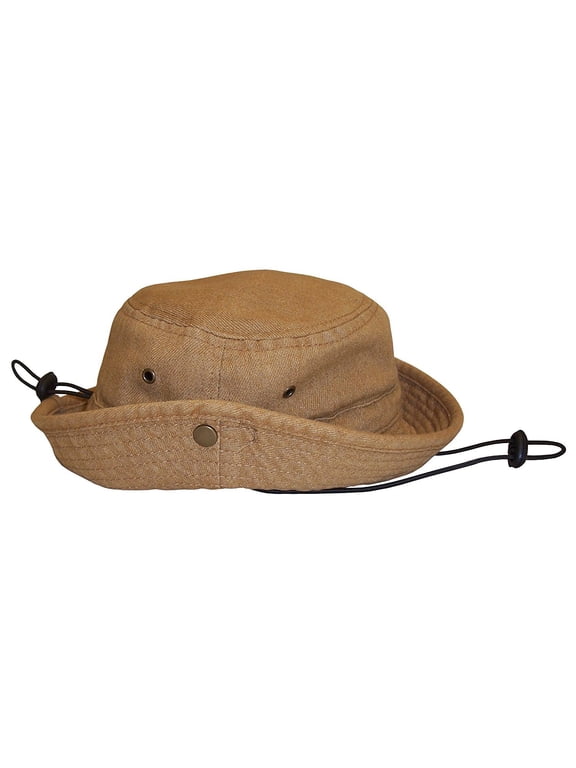 Men's Distressed Denim Cotton Bucket Hat - Adults Summer Sun UV Protection