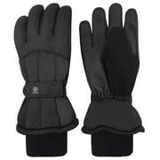 N'Ice Caps Men's Waterproof Thinsulate Winter Snow Ski Black Gloves / Insulated Adults Male