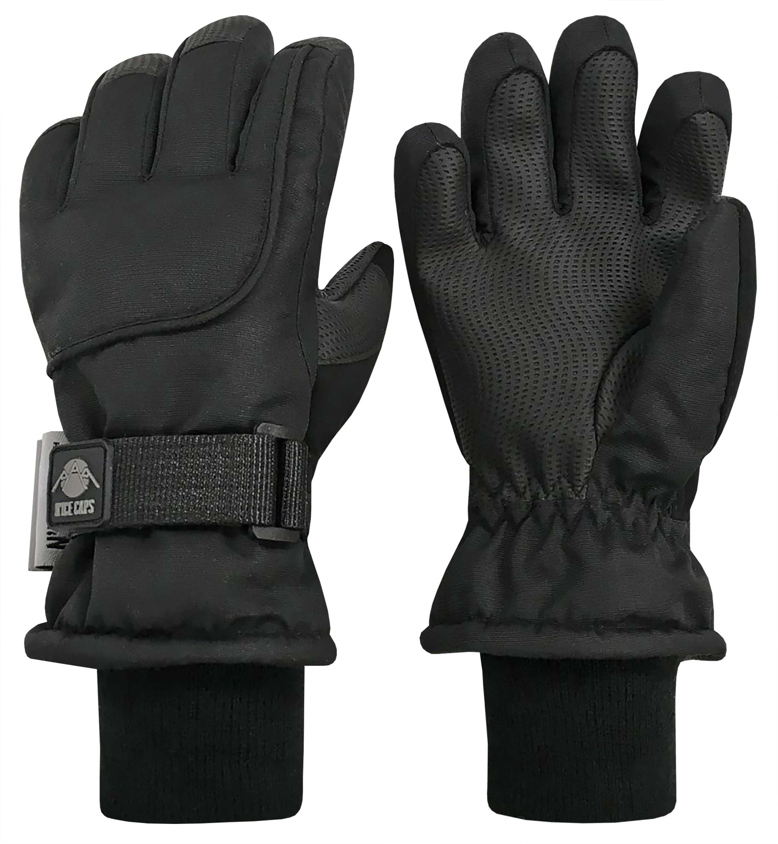 N Ice Caps Men s Women s 100 Gram Thinsulate Extreme Cold Waterproof Ski Snow Winter Gloves Black