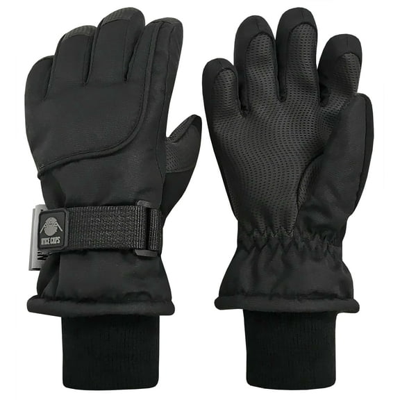 N'Ice Caps Men's Women's 100 Gram Thinsulate Waterproof Ski Snow Winter Gloves Black Unisex
