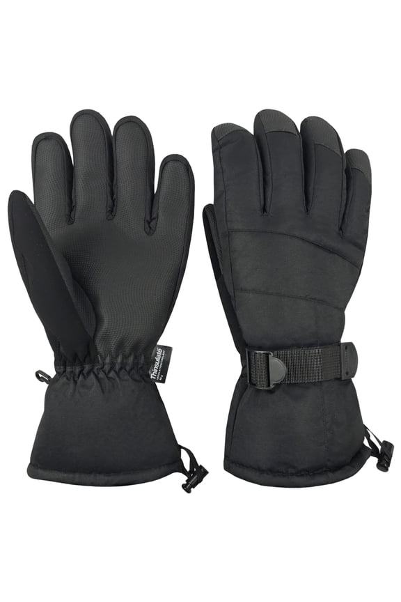 Mens Thinsulate Waterproof Gloves Winter Snow Ski Adults Black High Performance Male