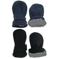 thumbnail image 1 of N'Ice Caps Toddler Baby Infant Mittens 2 Pairs Kids Sherpa Lined Fleece Easy-On, Boys Black & Navy, 1 of 8